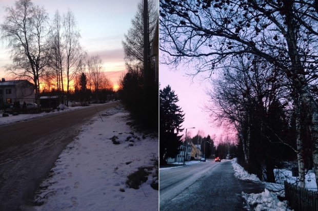 Wunderschöne Sonnenuntergänge auf dem Weg von der Schule nach Hause sind nahezu alltäglich